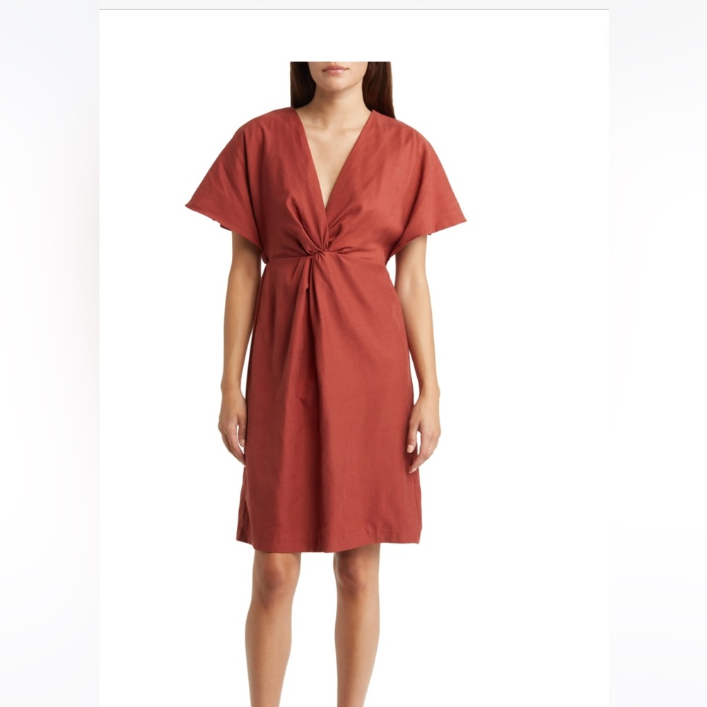 NEW NORDSTROM Julia Jordan Flutter Sleeve Twist Front Dress